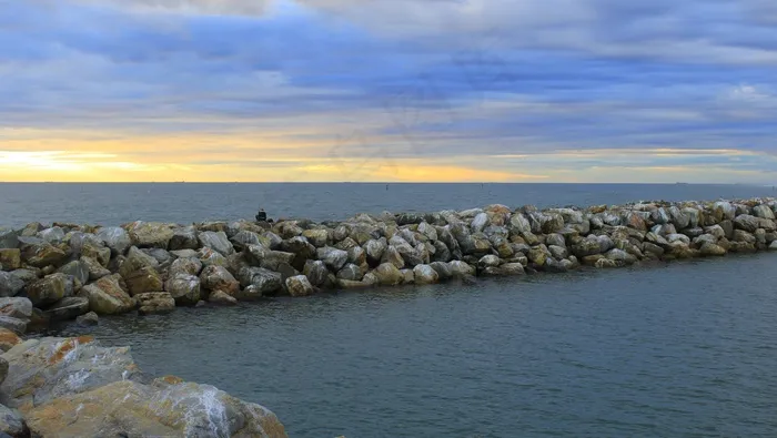 海港，海洋，岩石，地平线，南澳大利亚
