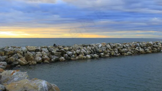 海港，海洋，岩石，地平线，南澳大利亚