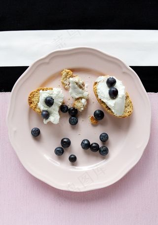 奶油干酪，吐司，粉红色，剪贴画