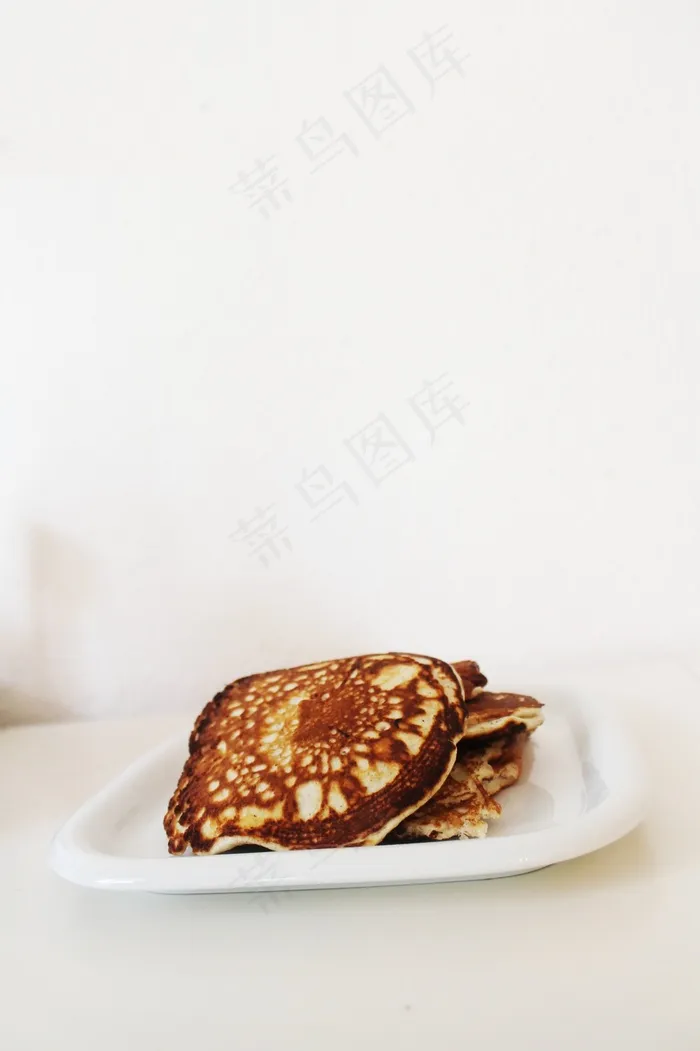 薄煎饼，泛蛋糕，白色，棕色，吃，食品，板
