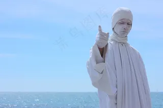 天空，蓝色，艺术，雕像