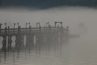 对等，坞站，雾，起雾，湖泊风景，江，沧海，港口，端口