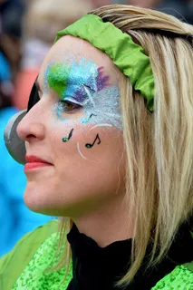 女人，嘉年华，装饰，面漆，打扮