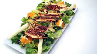 鸡，橙色，沙拉，食品，盘子，膳食，美食