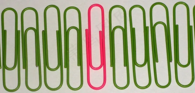 回形针，业务，办公室，绿色，粉红色，回形针