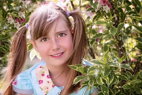 漫画，漫画，脸，女孩，大眼睛，肖像