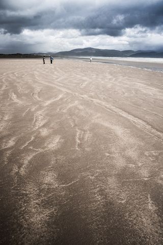 海滩，爱尔兰，海岸，水，景观，云团，沙