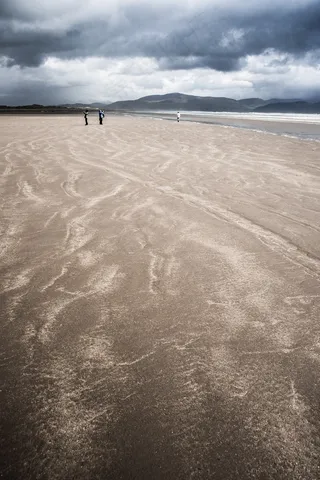 海滩，爱尔兰，海岸，水，景观，云团，沙