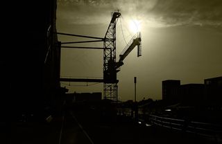 港口，起重机，轮廓，轮廓