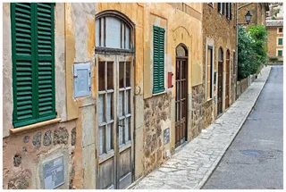 房屋墙，南，立面，西班牙，马略卡岛，绿色