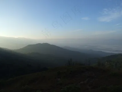 太阳，大自然，风景名胜，印度，森林，西高止山脉