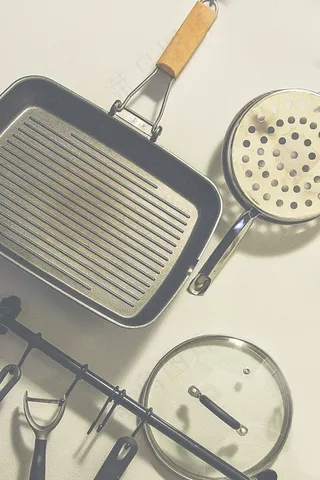 厨房，设备，锅，煎炸，烹饪，回家