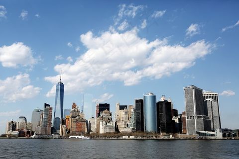 天空,建筑,桥梁,风景,居民楼,纽约曼哈顿的城市天际线