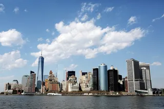 天空,建筑,桥梁,风景,居民楼,纽约曼哈顿的城市天际线