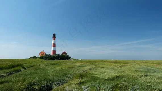 灯塔,韦斯特赫弗,北海,北弗里斯兰 灯塔,韦斯特赫弗,北海,北弗里斯兰