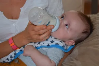 婴儿，年轻，人，毛绒，男孩，儿童，牛奶，瓶