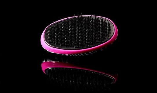 梳子，彩色，粉红色，黑色玻璃