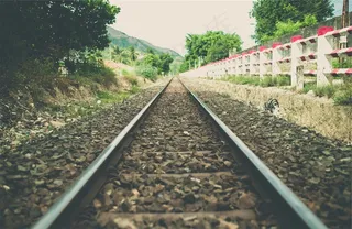 火车轨道，铁路，铁路，运输，岩石