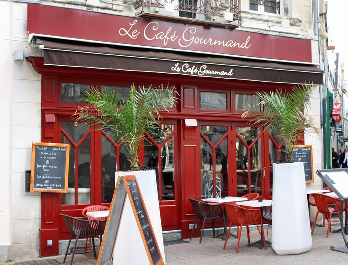 Cafe Gourmande，法国菜，咖啡厅，小酒馆，法国，红色，菜单