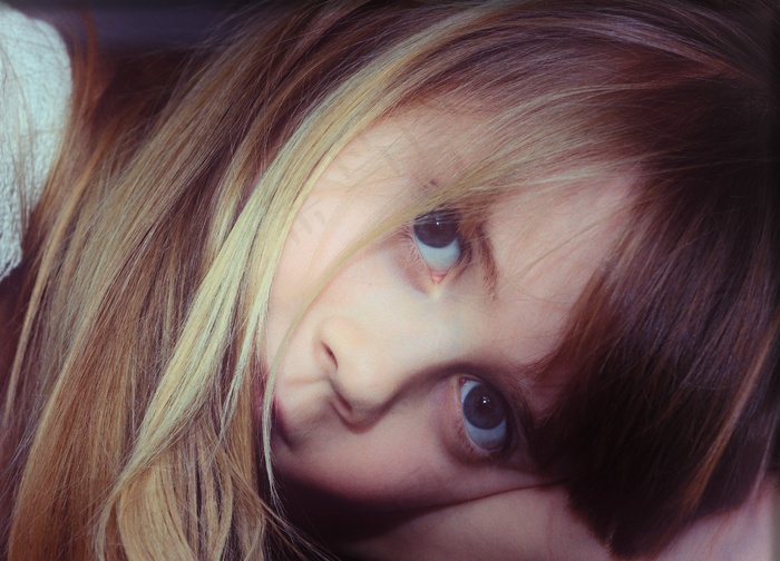 儿童，女孩，脸，长长的头发，查看，复古的外观