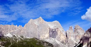 白云岩，山，顶部，景观，岩，意大利
