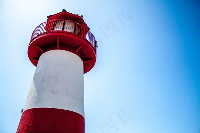场景，灯塔，红色，白色