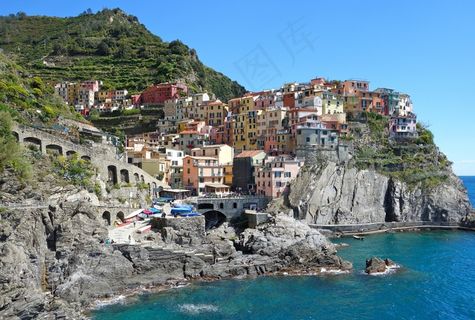 五渔村，意大利，Manarola，利古里亚，岩，海