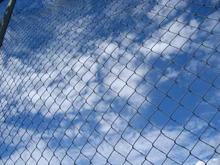 围栏，护栏网，花园围栏，电线，编织物，天空