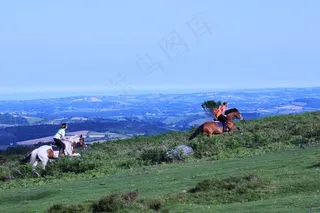 骑马，德文郡，达特穆尔