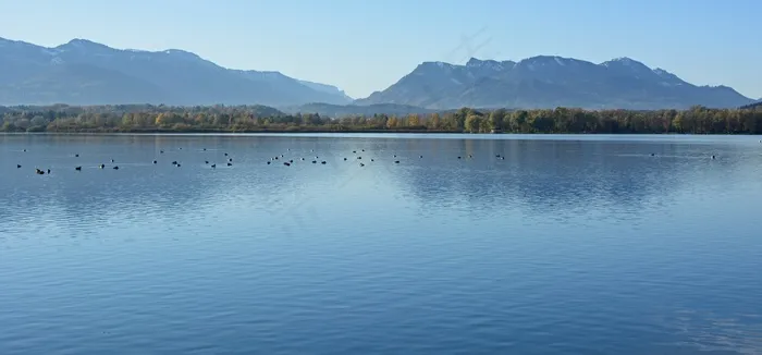 基姆湖，景观，自然，湖泊，水，蓝色，天空