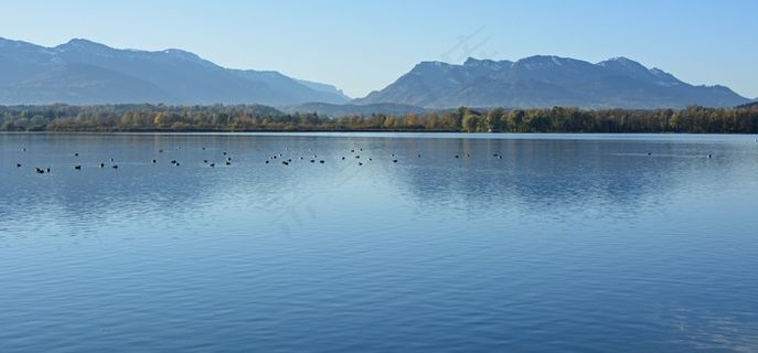 基姆湖，景观，自然，湖泊，水，蓝色，天空