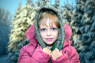 肖像，女孩，冬天，雪少女，俄罗斯