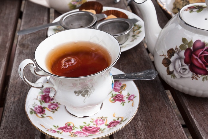 三通，服务，伯爵茶，茶杯，茶壶，茶具