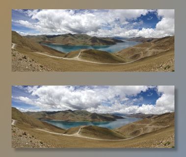 景观，全景，湖泊，山脉，贫瘠，风景