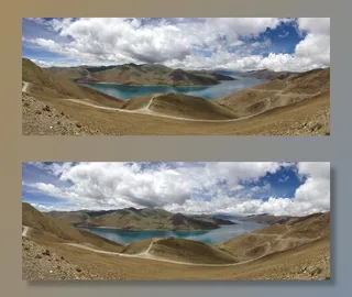 景观，全景，湖泊，山脉，贫瘠，风景