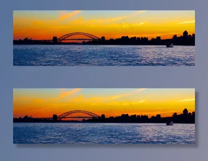 日落，景观，悉尼港，桥梁，天际线，城市