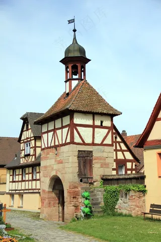 建筑，教堂，塔，公墓，桁架，喷壶