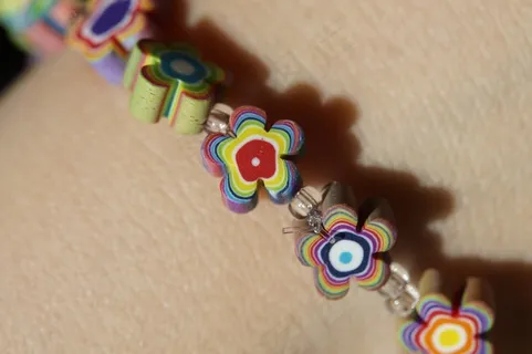 手链，多彩，鲜花，花的，颜色，儿童