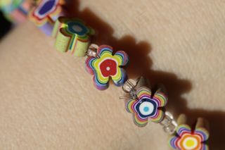 手链，多彩，鲜花，花的，颜色，儿童