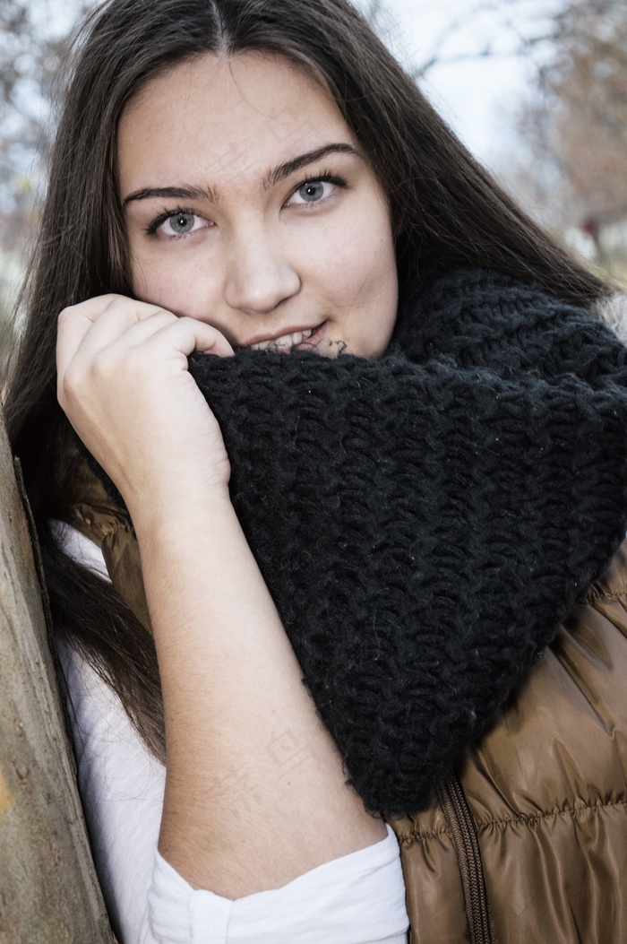 美，肖像，年轻女孩，漂亮，微笑，模型