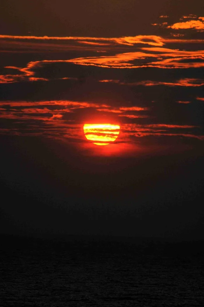 太阳，夕阳，日落，水，云，天空