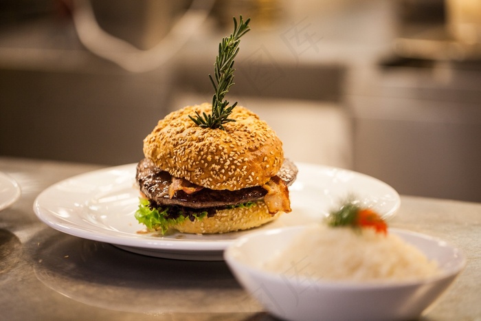 汉堡包，吃，用餐，汉堡，餐厅，美食