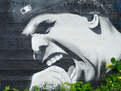 涂鸦，墙，脸，哭，情感，艺术