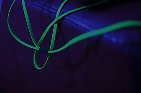 绿色，电线，音乐，电缆，电线，耳塞，耳机