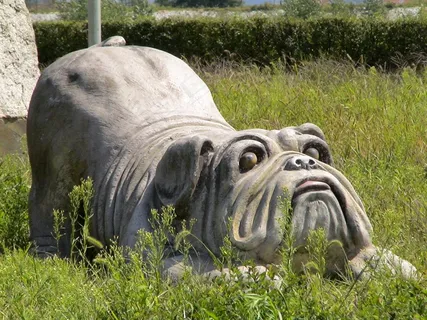 雕塑，Steinmetz，图，艺术，狗，关注，潜伏