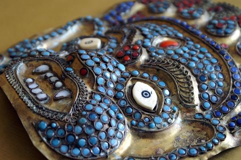 面具，金，脸，金，神秘，古董