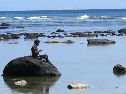 和平，钓鱼，渔夫，宁静，自然，水