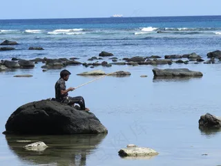 和平，钓鱼，渔夫，宁静，自然，水