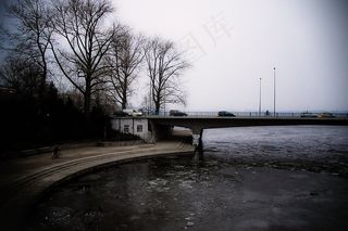 树,江河,街道,湖泊,椅子,汉堡的阿尔斯特