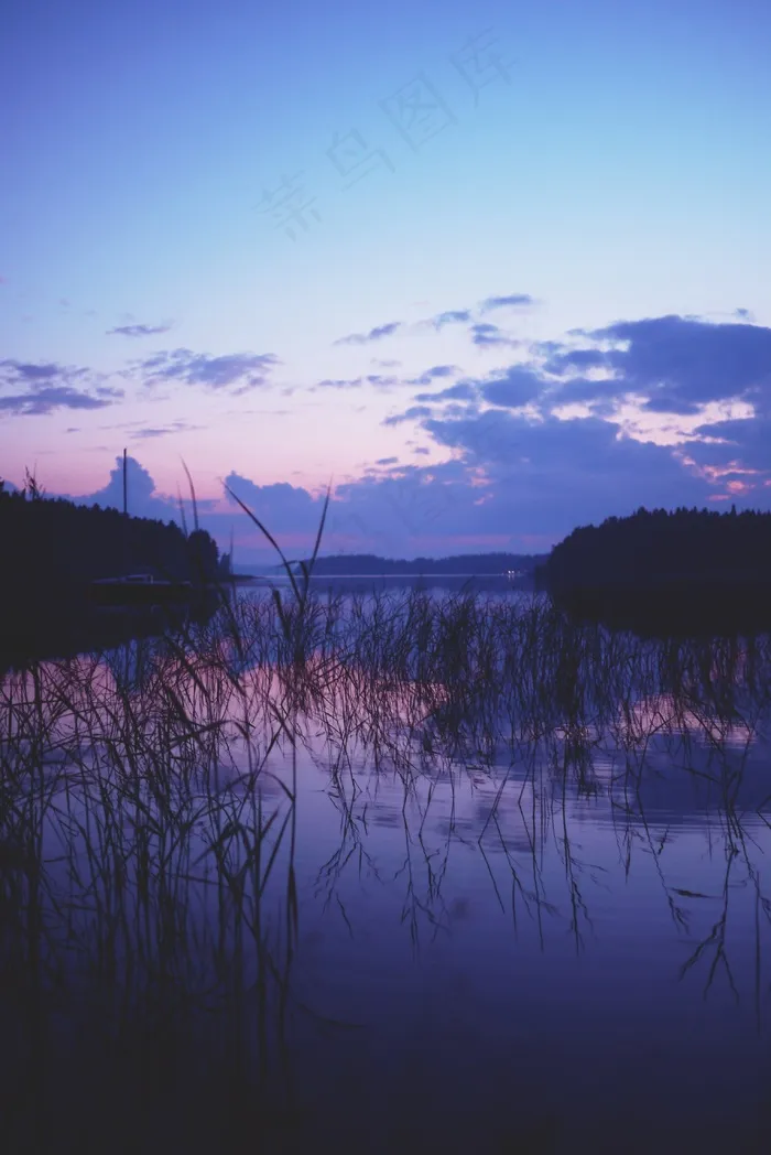 湖，景观，水，自然，Abendstimmung，日落